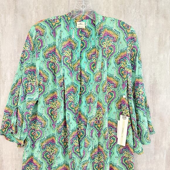 O’Neill Kimono Cardigan Women’s XS/S Open Front 3/4 Sleeve Beach Cover-Up Shirt - Picture 4 of 16